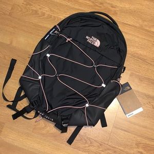 NWT The North Face Borealis Backpack, Black/ Pink